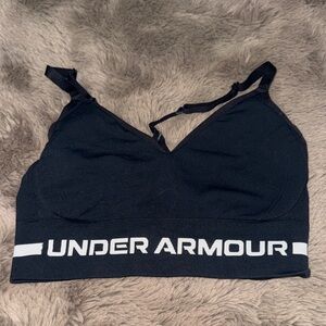 Under Armour Black Sports Bra with White Logo